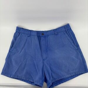 Newport Blue Canvas Shorts Mens 34 Blue Excellent Cotton 5" Inseam